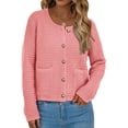 thumbnail image 3 of Suéter PRETTYGARDEN Cardigan de Punto con Botones Rosa Talle L, 3 of 8