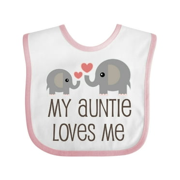 Inktastic My Auntie Loves Me Boys or Girls Baby Bib