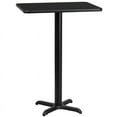 thumbnail image 2 of 24" X 30" Rectangular Black Laminate Table Top With Bar Height X Base - Bar Height Restaurant Table, 2 of 5