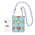 thumbnail image 4 of Lightweight Crossbody Cell Phone Purse Bag with Arm Band, Wallet & Key Pouch for Walking, Travel and Hiking, Pink Heart Lollipop (2), Purple, 4 of 7