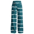 thumbnail image 4 of Karymi Summer Outfits Irregular Horizontal Striped Straight Leg Long Pants, Drawstring High Waist Decor Tie Front Trousers with Side Pockets Biker Shorts Women, 4 of 6