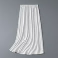 thumbnail image 3 of Yokua Womens Basic Solid Color Half Slips Underskirt Elastic Waist Midi Long Skirt, 3 of 11