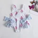 thumbnail image 3 of Traje de baño de una pieza para niñas de 1 a 5 años, traje de baño con estampado de flores y leopardo, traje de baño para niños, Bikini de verano 2024, 3 of 5