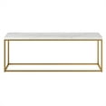 thumbnail image 3 of Henn&Hart 47.75"W Modern Metal Coffee Table in Brass/Faux Marble, 3 of 9