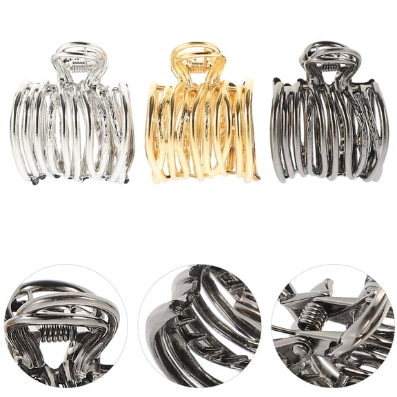 BESTYASH Hair Bun Clip Set, 3 Pieces Golden Hair Accessories for Women, Holds Ponytail Securely, Ideal for Christmas