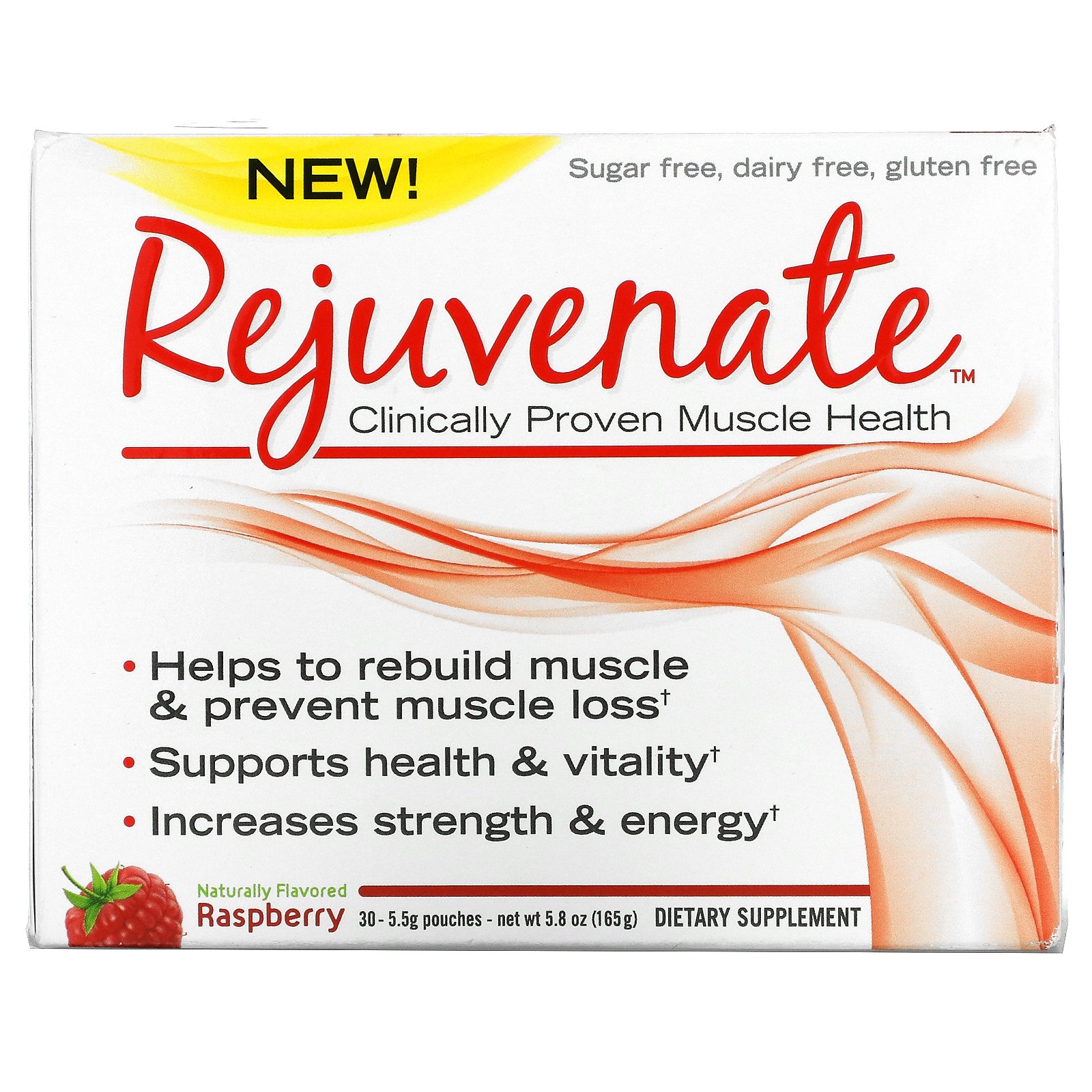 Rejuvenate Clinically Proven Muscle Health Raspberry 30 Pouches 0 19 Oz 5 5 G Each Walmart Com
