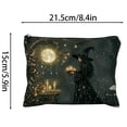 thumbnail image 2 of Goth Raven Makeup Bag For Women, Celestial Sun And Moon Phase Witchy Cosmetic Bag, Halloween Black Crow Floral Toiletry Bag, Witch Stuff, 2 of 8