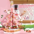 thumbnail image 4 of QOQ Christmas Tree Music Box Building Set - Plays Holiday Melodies, LED Lights, ABS Material, Perfect Gift for 8+ Girls/Mom（558pcs）, 4 of 7