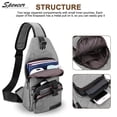 thumbnail image 5 of Spencer Men Crossbody Chest Backpack Messenger Shoulder Sling Bag Daypack with USB Charging for Travel (6.3*2.7*12.6inch, Black), 5 of 6