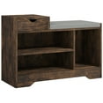 thumbnail image 1 of HOMCOM Upholstered Entryway Shoe Bench with Storage Drawer Open Shelf, 1 of 10