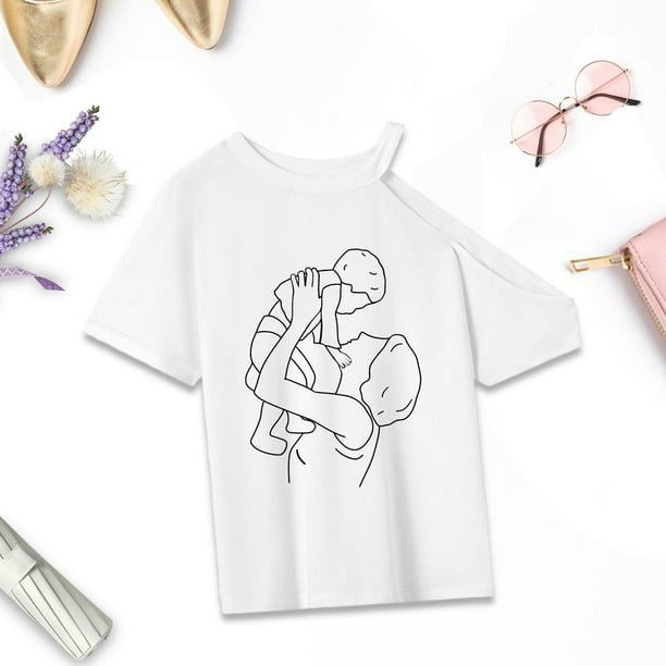 Camiseta de mujer con cuello redondo, camisetas de verano para mujer, para deportes, uso diario, vacaciones M