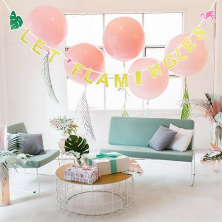 Let Flamingles Letters Flamingo Leaf Felt Banner Garland Photo Prop 3.28 Yard