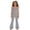A1-Light Gray, variant on LRen Girls Oversized Flare Pants Tops 2PCS Sets School Uniform for Girls High Waist Stretch Bell Slim Fit Bottoms Casual Fashion Y2K Clothing Outfits