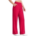 thumbnail image 6 of TFEOQRY Womens Straight Leg Sweatpants with Pockets Solid Color Elastic Waist Athletic Casual Pants, 6 of 8