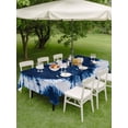 thumbnail image 2 of Rectangle Outdoor Tablecloth With Umbrella Hole And Zipper– Retro Abstract Tie Dye Love Waterproof Patio Table Cover for Party, Picnic, Backyard, 60"x120" , Midnight Blue, 2 of 8