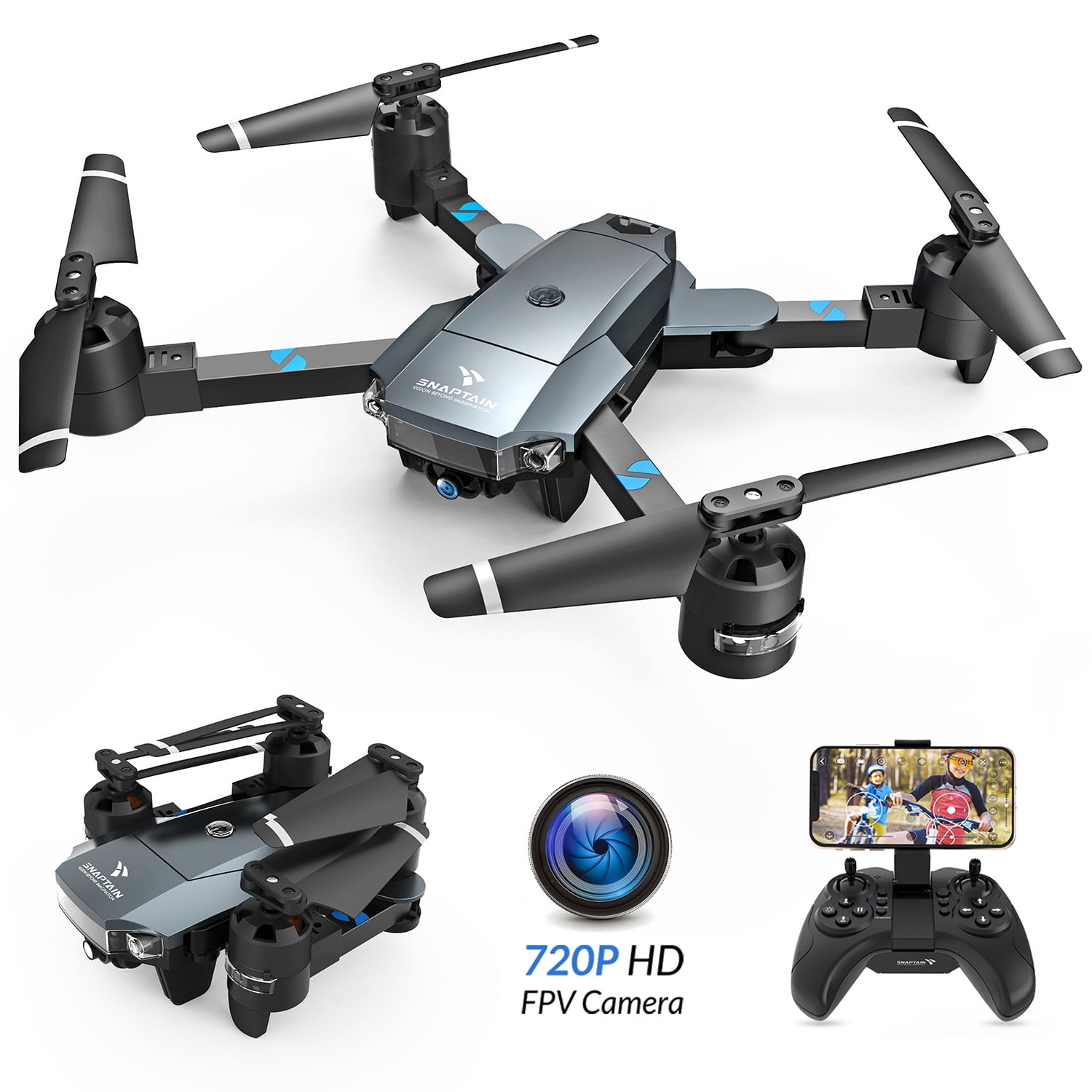 Pocket Mini Foldable Drone Quadcopter With 2MP HD Camera Wifi 6-Axis 4 Channels 