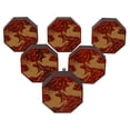 thumbnail image 1 of IBA Indianbeautifulart Boutons Rouges Gravés Lot de 10 Boutons de Porte d'Armoire en Bois Tirette de Tiroir, 1 of 3