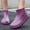 Purple, variant on EliteGoogv Womens Rain Shoes Low Ankle On Rubber Sole Rain Boots for Women PU Upper Mid Heel Waterproof Non Casual Outdoor Short Women Water Shoes US :6