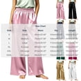 thumbnail image 3 of CHGBMOK Plus Size Women's Satin Pants Ruffled Waistband Wide Leg Pants High and Elastic Waist Trousers with Pockets, 3 of 8