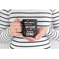 thumbnail image 2 of Progress Happens Outside the Comfort Zone, Black 11oz Ceramic Mug, 2 of 5