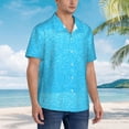 thumbnail image 5 of Daiia Sky Blue Glitter Hawaiian Shirt for Men Gentle Cotton Regular Short Sleeve Casual-Small, 5 of 9
