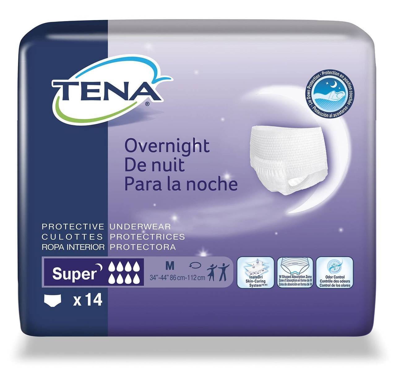 TENA OVERNIGHT UNDERWEAR LRG 14CT/pack (4 Pack) : : Health &  Personal Care