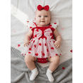 thumbnail image 5 of BemeyourBBs Baby Girl Valentines Day Outfits Newborn Heart Romper Dress Sleeveless Smocked Dress and Headband Cute 2 Piece Spring Summer Clothes Set, 5 of 9