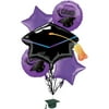 Anagram Congrats Grad School Colors Graduation 6pc Balloon Pack, Purple