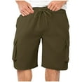 thumbnail image 4 of Elvqul Shorts for Men Pull On Green Print Loose Mens Shorts Basketball, 4 of 5