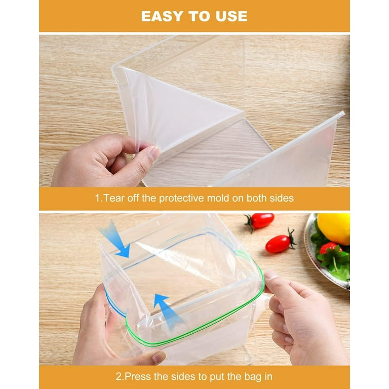 Pack Ziplock Bag Holder, Trianu Baggy Rack Holder for Food Prep