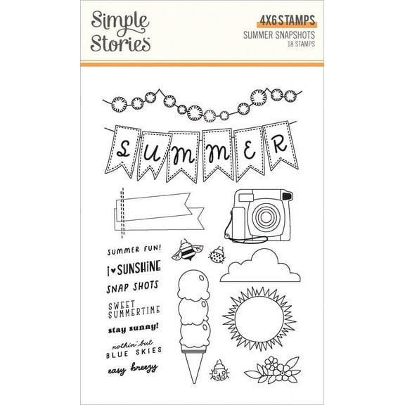 Summer Snapshots Clear Stamps-18/Pkg