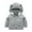 Gray, variant on Godderr Kids Toddler Fleece Jacket Baby Ear Hooded Warm Coats Boys Girls Spring Fall Zipper Tops Solid Color Thickened Outwear 6 Months - 6 Years