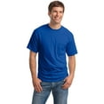 thumbnail image 4 of Hanes Short Sleeve Beefy-T Pocket T-Shirts - Big Sizes, Deep Royal, 3XLarge, 4 of 7