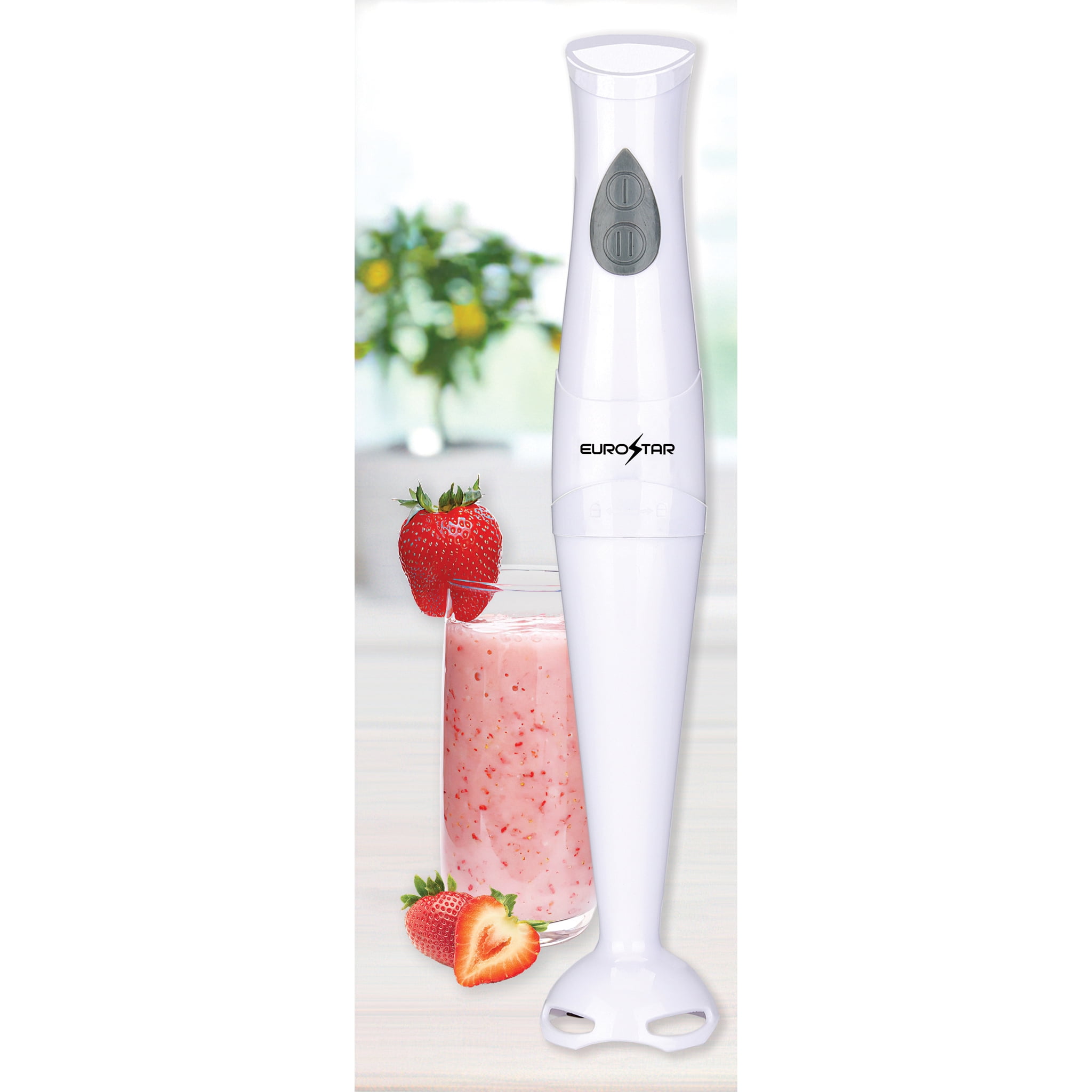 EUROSTAR EH402W 2-Speed Immersion Hand Blender with Detachable Shaft, White