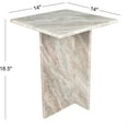 thumbnail image 5 of Cecil 18.5" Contemporary Natural Marble Handmade T-Shaped End Table, Gray/Beige, 5 of 10