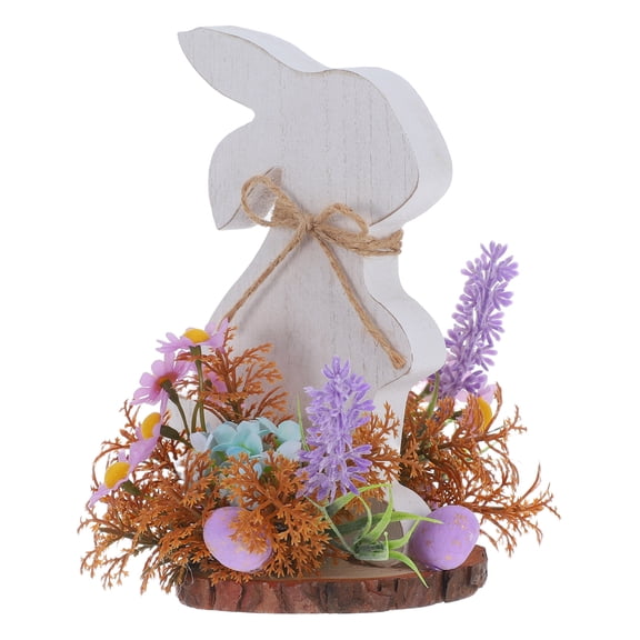 BESTYASH Rustic Wooden Easter Bunny Table Decor Cute Figurine