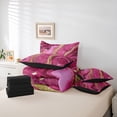 thumbnail image 5 of Homewish Chic Abstarct Ombre Bedding Comforter Set 7pcs, Pink Fashion Marble Queen Bedding Sets, Teens Kids Adult Men Women Reversible Queen Sheet Sets, Microfiber Bedroom Decor, 5 of 7