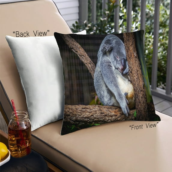 Ahgly Company Animals Koala Outdoor Throw Pillow, 18 inch by 18 inch