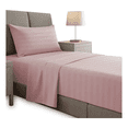 thumbnail image 1 of Juego De Sábanas Individual Microfibra Ultra Suave Premium Rosa Rayas, 1 of 5