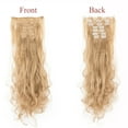 thumbnail image 2 of SHCKE Clip in Hair Extensions 24 Inch Hairpieces 8 Pieces Set Clip On Hair Extension Curly Double Weft Hair Extensions Synthetic Hairpiece for Women Ash Blonde, 2 of 6