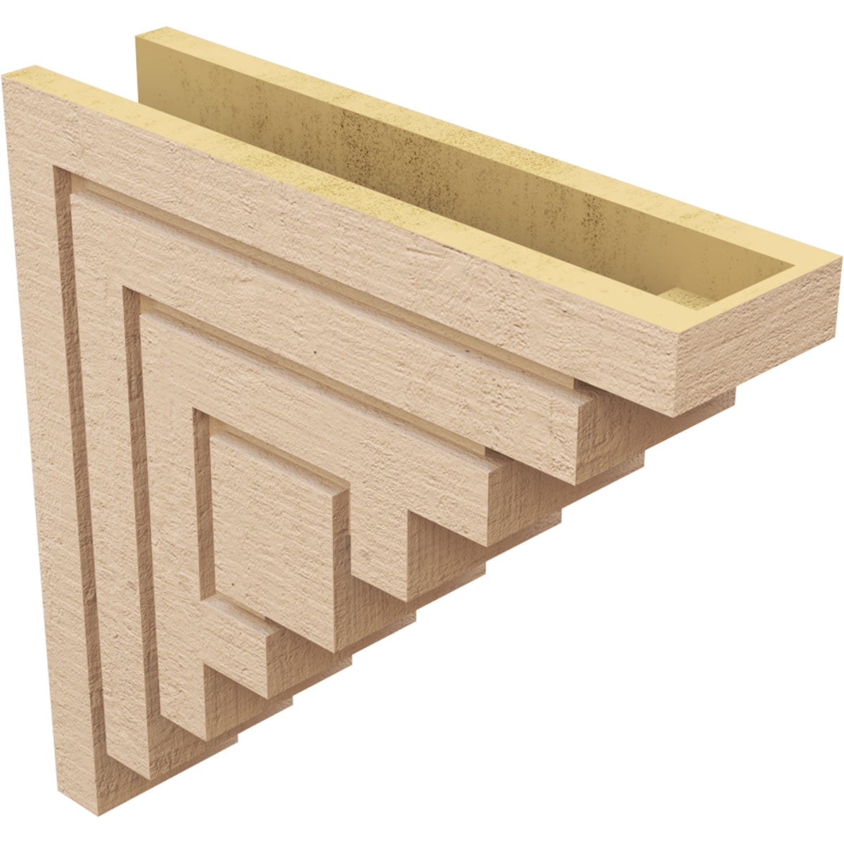5"W x 20"D x 20"H Thin Landon Rough Cedar Woodgrain TimberThane Corbel, Primed Tan