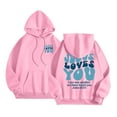 thumbnail image 2 of Christian Hoodies for Women 2025 Jesus Loves You Y2K Graphic Hoodie with Pockets Hooded Sweatshirt Women Pullover, 2 of 8