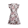thumbnail image 5 of QELUSQELUS Women Chiffon Sundress Flutter Sleeve Floral Evening Mini Dress, 5 of 5
