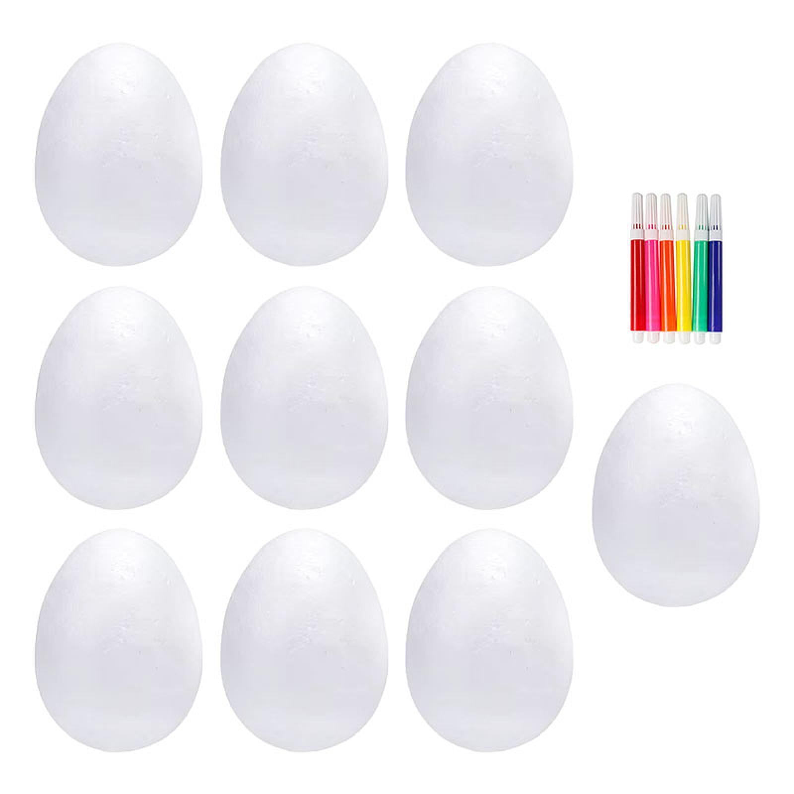 Dualoai Foam Eggs Polystyrene Eggs Decorating Crafts Ornaments Unpainted Easter Eggs for 150MM