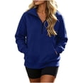 thumbnail image 2 of OGLCCG Fleece Sweatshirt for Women Half Zipper Long Sleeve Lapel Sports Oversized Sweatshirts Loose Pullover Tops with Pockets,S-XXL, 2 of 7