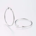 thumbnail image 3 of 10 Pairs 304 Stainless Steel Hoop Earrings 45mm Earrings Small Hoop Sliver Black Sleeper Earrings For Women Men for DIY, 3 of 3