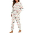 thumbnail image 2 of SCRAWLGOD Halloween Ghost Heart PrintWomen's Pajama Set, Fall Casual Soft Lounge sets Long Sleeves Sleepwear Crew-Neck with pockets & Drawstring 2 Piece Pullover Pjs Sets, S, 2 of 7