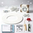 thumbnail image 6 of BingTong Festive DIY Christmas Wreath Kit, 12 Inch Foam Base With Fabric Snowflake Accents, Handmade Holiday Craft for Door Wall Mantel Display, Frosty Snowflake Design, 6 of 6