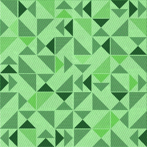 Ahgly Company Indoor Square Patterned Jade Green Area Rugs, 7' Square