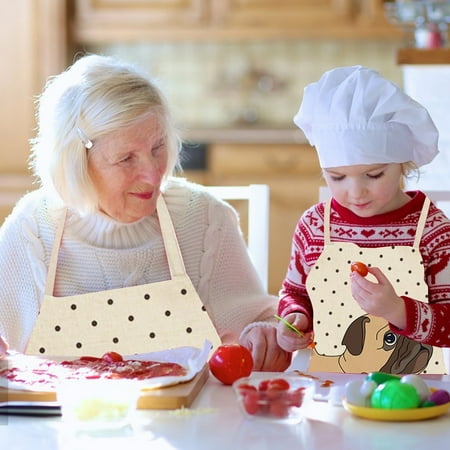 

Children s Cotton And Linen Apron Animal Series Printed Apron Household Cleaning Blouse Sausage Dog Apron Parent Child Apron